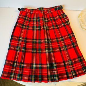 O'Neill Of Dublin Girls Kilt Royal Stewart Tartan Mid Length Pleated Skirt 7/8